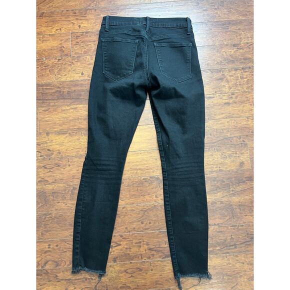 Gap Jeans Womens 27 R Black True Skinny 1969 Cotton Denim Distressed Grunge - Picture 7 of 7
